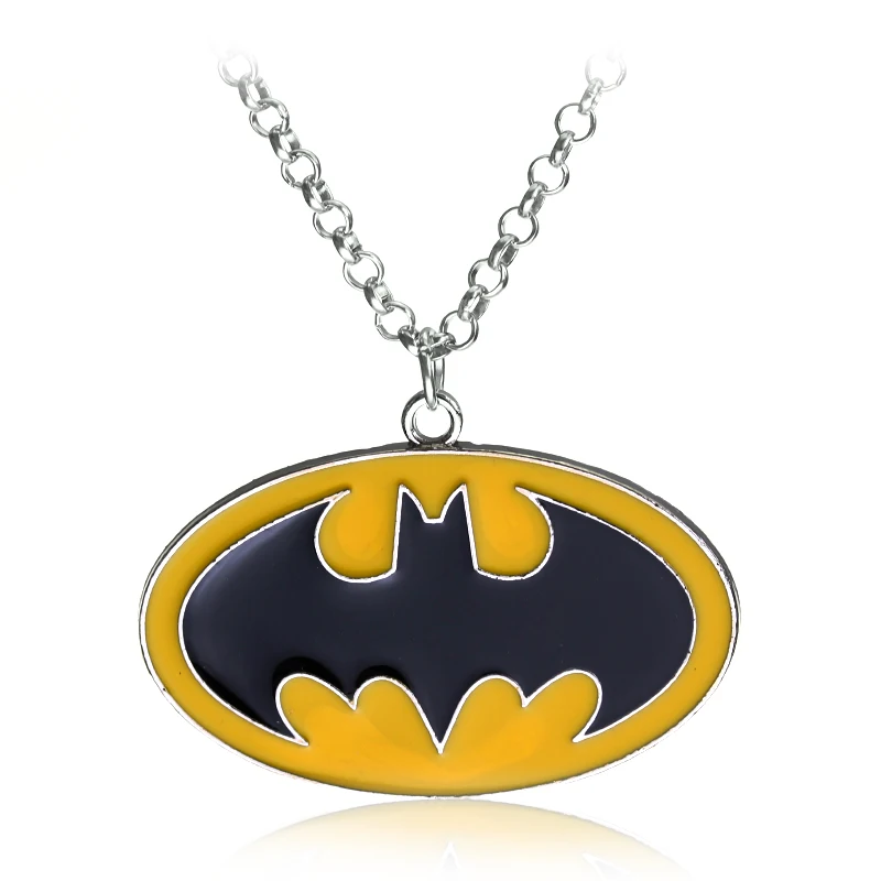 

dongsheng Movie Jewelry Superhero Batman Necklaces Yellow Batman Logo Pendant Necklaces for Women Men Cosplay Necklace-30