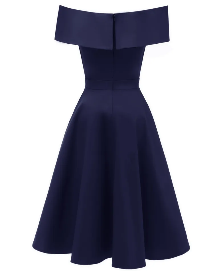 navy short formal dress