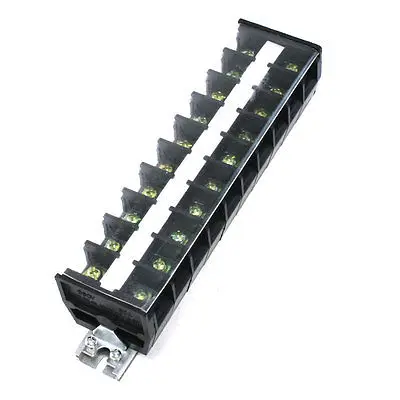 

660V 60A Dual Rows 10 Positions Covered Screw Terminal Barrier Strip Block