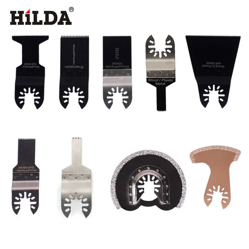 HILDA 9pcs set Oscillating Tool Saw Blades Accessories fit for Multimaster power tools as Fein Dremel
