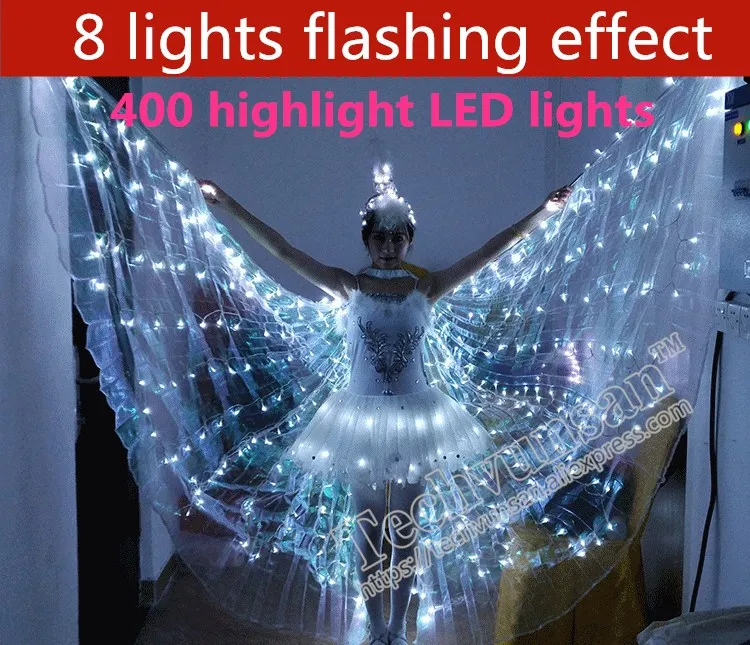 

NEW LED luminous wings 8 lights flashing effect Butterfly angel Prop Luminescent Butterfly Dancers Wings Costumes