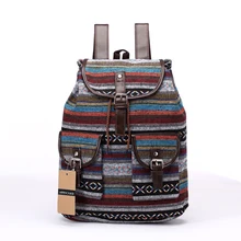New Brand Women Backpack Vintage Cotton Fabric Backpacks Large Capacity Shoulder Bag Bohemian Chic Rucksack Elephant School Bag