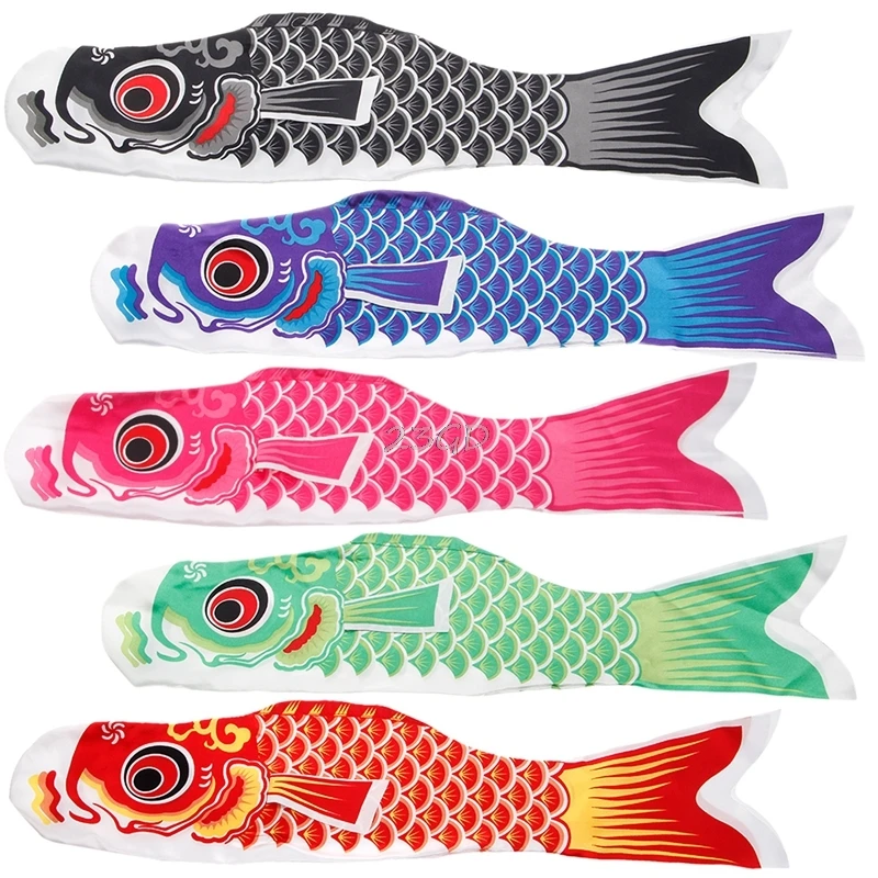 Belle 55cm Koi Nobori carpe vent chaussettes Koinobori coloré poisson drapeau suspendus décoration murale fantaisie