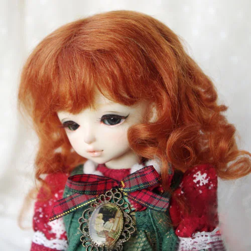 BJD кукла парики красный цвет редиски из мохера парики для 1/3 1/4 1/6 1/8 1/12 BJD DD SD MSD YOSD кукла длинные вьющиеся волосы парики аксессуары для куклы