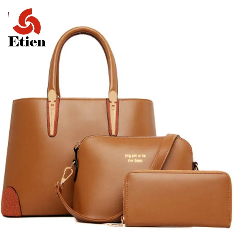 7 Pcs/Set vintage handbags messenger bags female purse solid ...