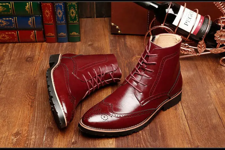 Men's Boots Lace-up Fashion Boot Black Shoes Men Boots Chelsea Genuine Leather Winter Shoes Mens Military Boots Men Combat Brand (12)