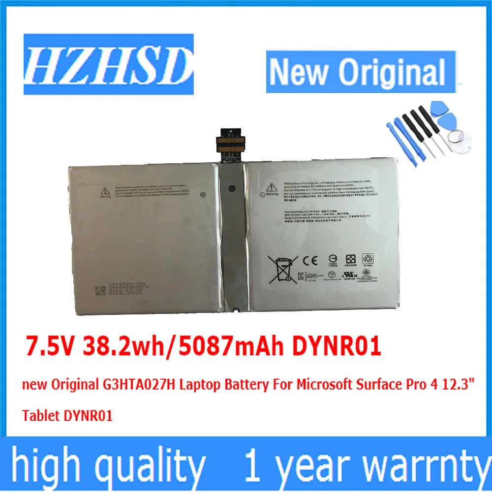  7.5V 38.2wh/5087mAh DYNR01 new Original G3HTA027H Laptop Battery For Microsoft Surface Pro 4 12.3