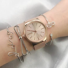 3 unids/set brazalete de moda para mujer, brazalete de oro y plata con lazo, pulsera de piña, brazalete de apertura de Metal, joyería Bohemia regalo(China)