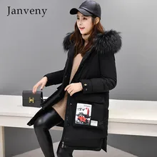 Women's Down Jacket Big Natural Raccoon Fur Collar Winter Jacket Women Thick Parkas 90% White Duck Down Coats And Jackets