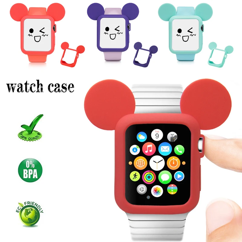 

Cartoon Silicone watch Case for apple watch screen protector 44mm&for apple watch cover 42/38mm for iwatch 4 bumper series 3 2 1