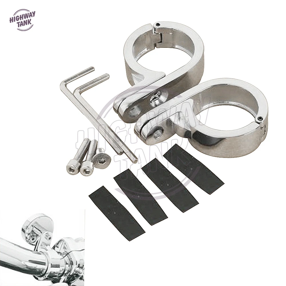 1.25" 32mm Chrome Motorcycle Handlebar Mount Clamp Moto Handle Bar