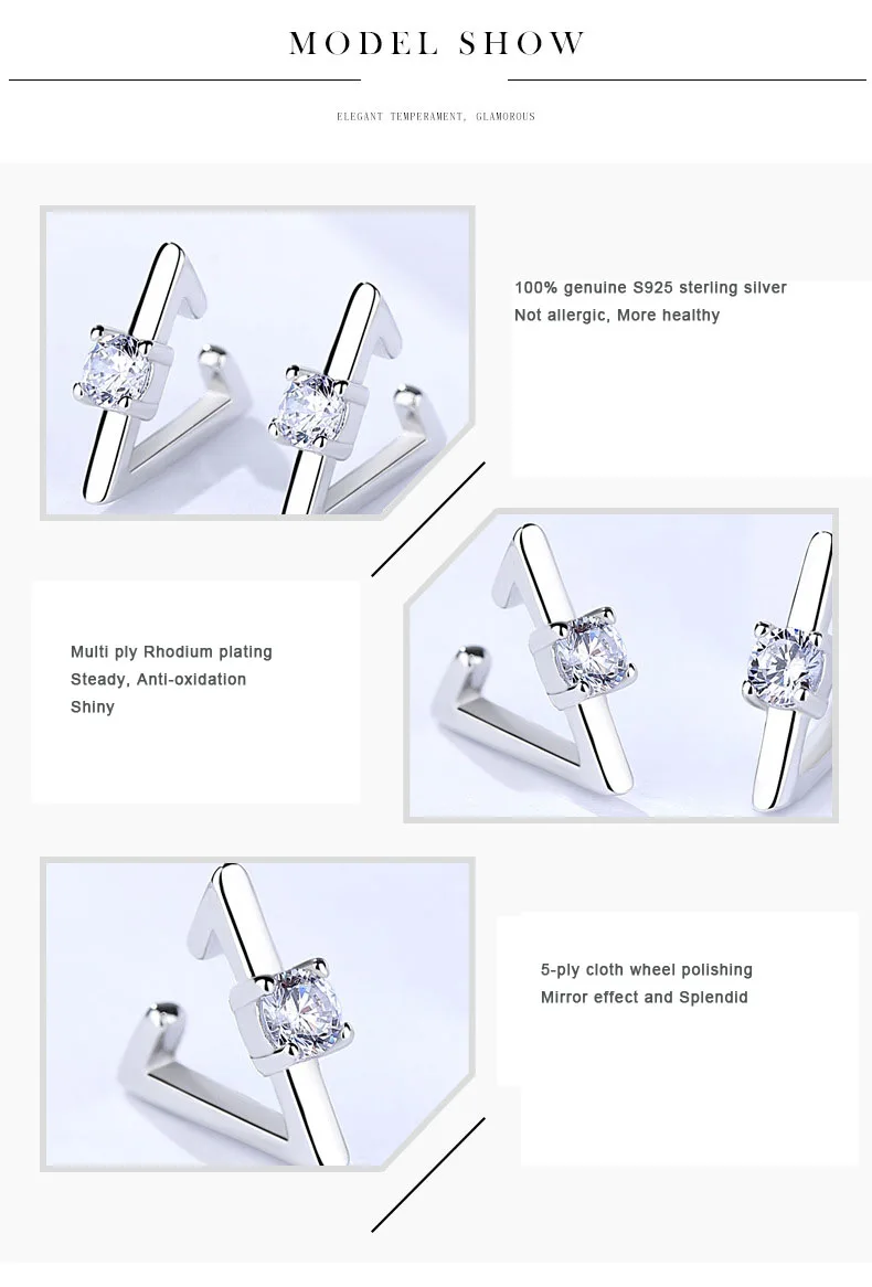 7SILVER clip earrings for women