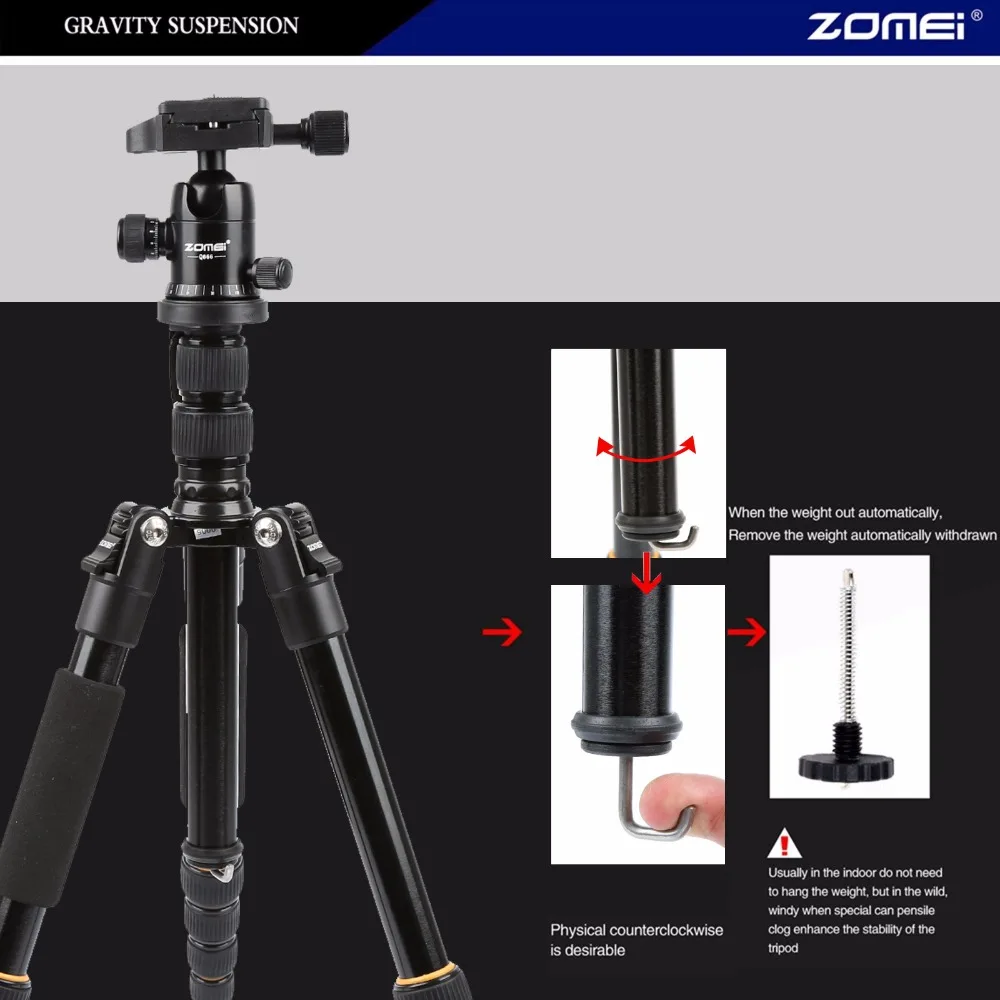 ZOMEI Q666 Tripod Professional 12 555