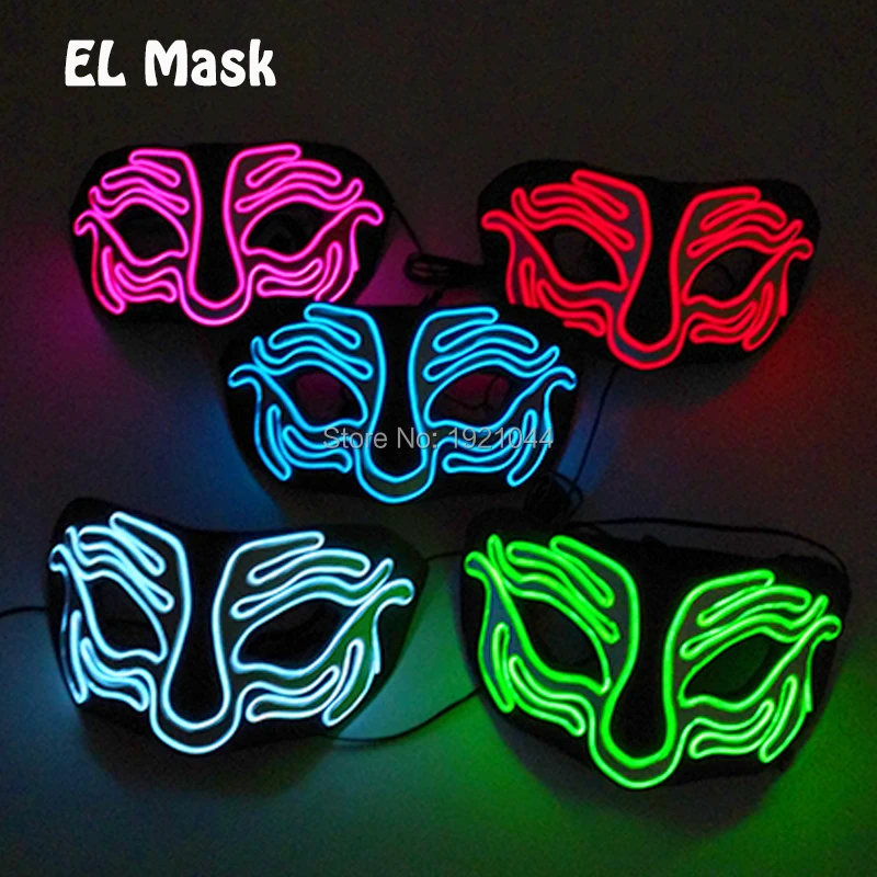 YEAHUI Original Design EVA Flashing Mask Prom Led Luminous Handmade Funny for Holiday Lighting Event Party Decoration | Дом и сад