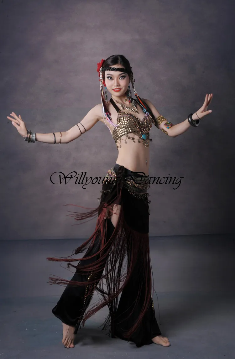 Egyptian Belly Dance Tribal Costumes Sml Sizes 4 Colors Leopard Style 