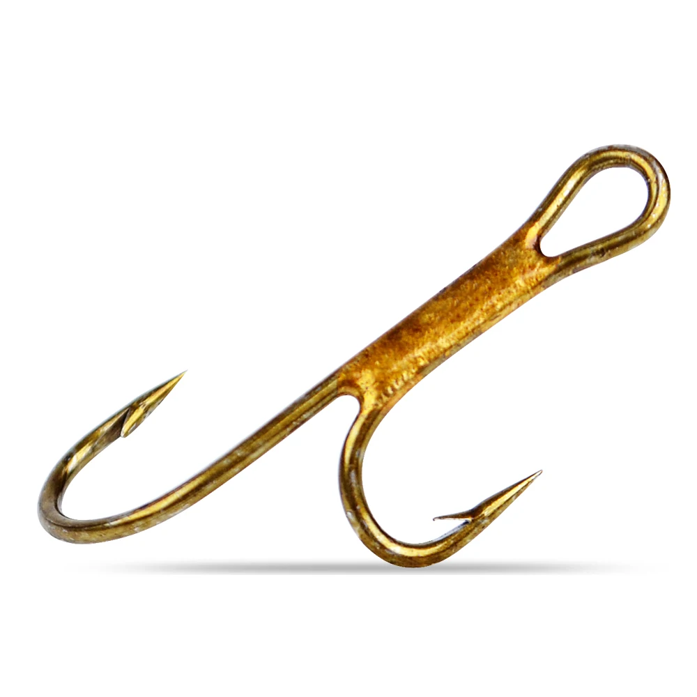 FISH KING High Carbon Steel fishing hook 20Pcs/lot 1# 2# 4# 6# 8# soft bait Double Gold Barbed Hook fishing Tackle accessories