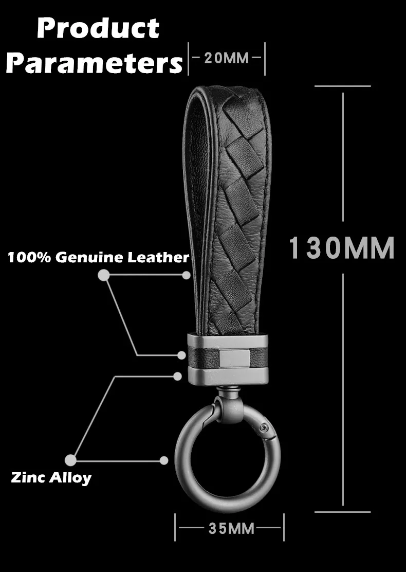 QOONG Handmade Genuine Leather Rope Woven Keychain Metal key rings Key Chains Men Women Key Holder Key Cover Auto Keyring S02