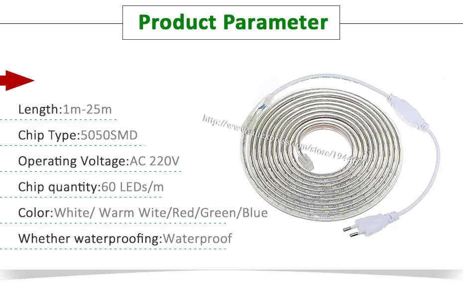 AC 220 В Светодиодные ленты света SMD 5050 60 светодио дный s/m IP67 Водонепроницаемый светодио дный гибкая лента 1 м/ 2 м/3 м/4 м/5 м/6 м/7 м/8 м /9 м/10 м/15 м/20 +