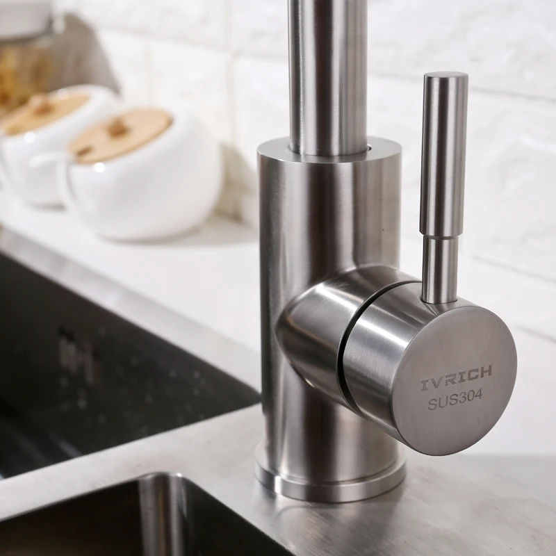 IVRICH Seven-Style Hot Cold Kitchen Faucet Solid Stainless Steel kitchen tap Deck Mounted Kitchen Mixer VR0409 IVRICH Seven-Style Hot Cold Kitchen Faucet Solid Stainless Steel kitchen tap Deck Mounted Kitchen Mixer VR0409
