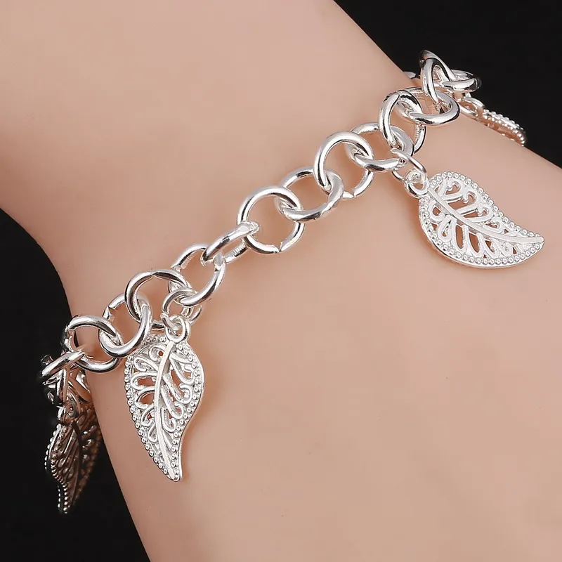 Ссылка и цепи полые, серебро 5 шт. браслет для Для женщин