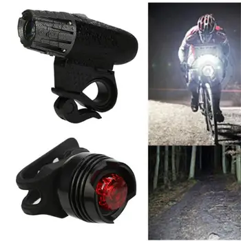 

2017 New USB Rechargeable LED Bicycle Bright Bike Front 1 Headlight+ 2 Rear Tail Lights october19