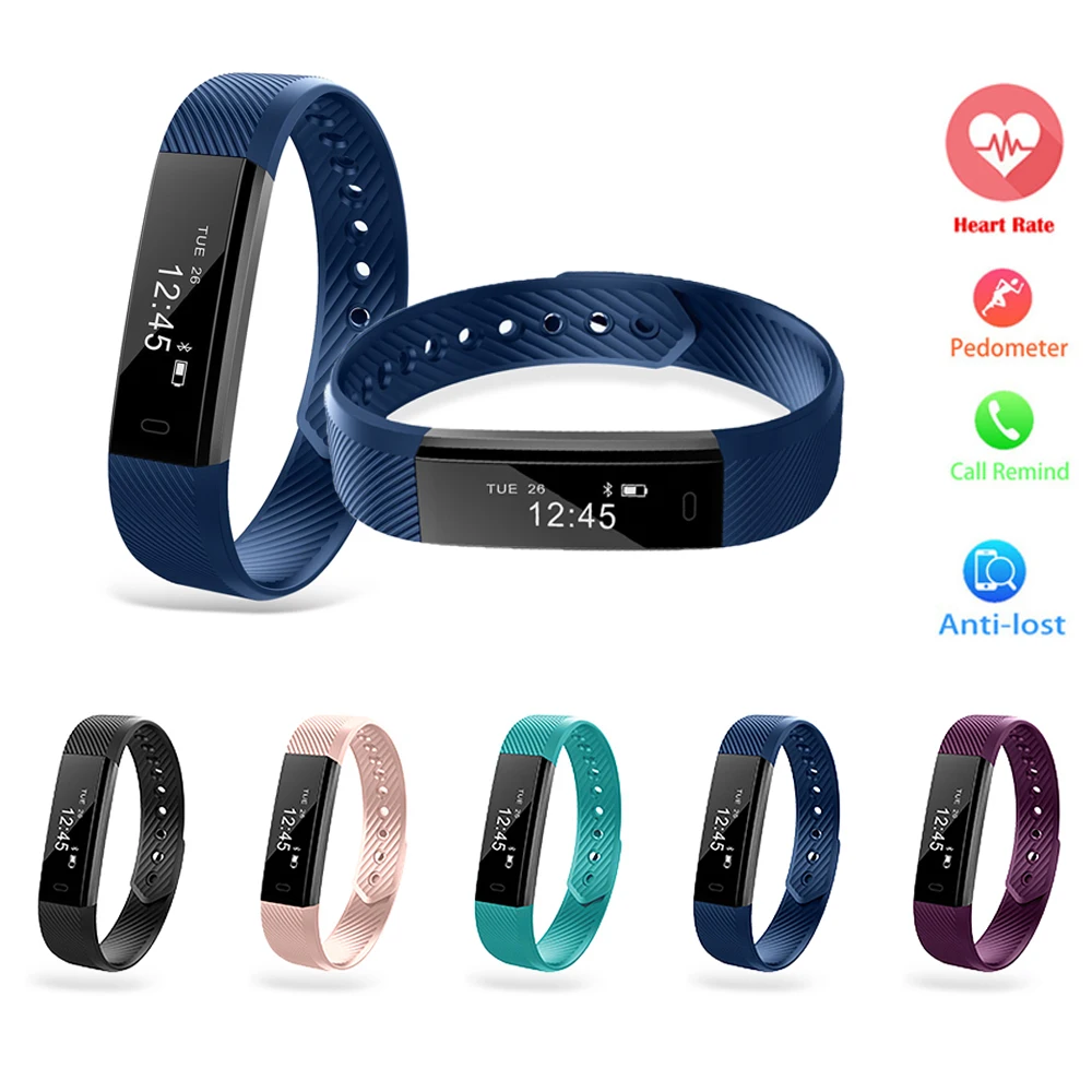 ID115 Smartband Bluetooth Fitness Tracker Smart Bracelet Activity Wristband Pedometer OLED Touch Screen Waterproof pk mi