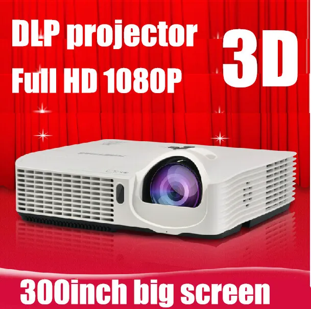 Short throw проекции дневной 3500 ansi USB HDMI Поддержка 1080 P Full HD мультимедийный 3D DLP проектор