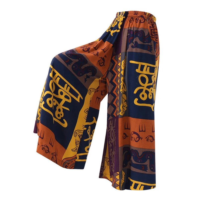 Loose Pants Printed Wide Legs Straight Pants Oversize Women's Fashion Casual Trousers Pants Stretch Comfortable - Цвет: Purple