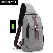 DINGXINYIZU зарядка через usb Для мужчин нагрудная сумка в стиле casual слинг через плечо сумки Для мужчин через плечо сумки мульти-функциональная дорожная Мужская Курьерские сумки