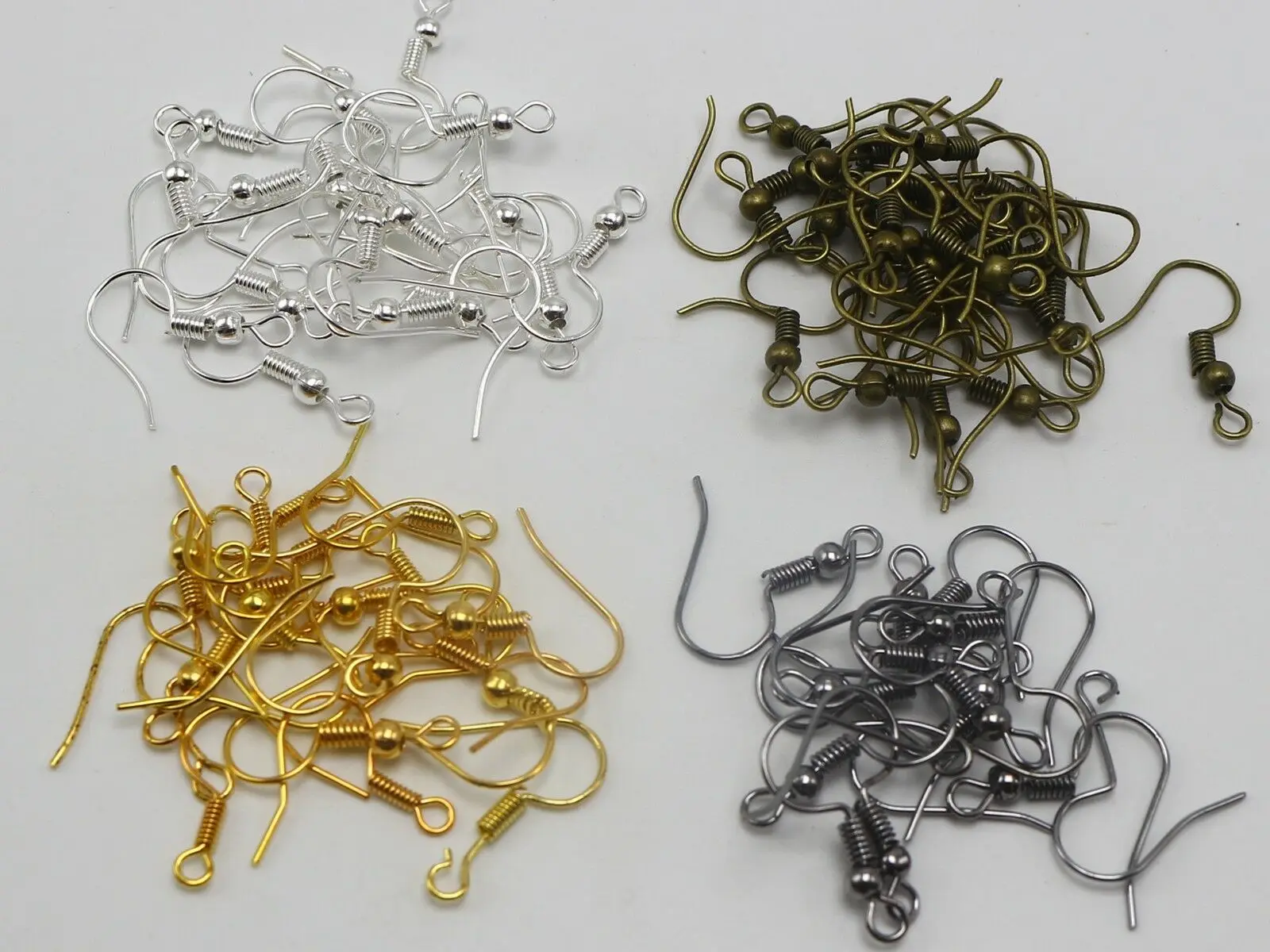 

1000 Earring Fish Hook Coil Earwire Ear Wire Jewelry Finidng DIY Wholesales Bulk