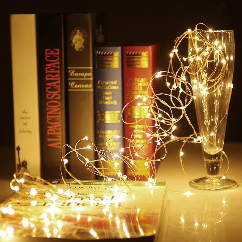 Fairy Vines Copper Wire String Lights 5 Branch 10 Branch AA Battery EU Plug Starry Garland For Cafe Bar Xmas Wedding DIY Decor (6)