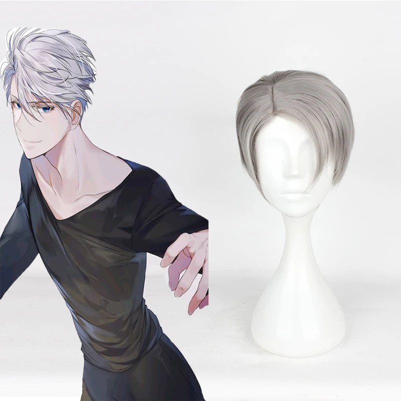 Аниме Yuri! На льду косплей парик Victor Nikiforov Косплей парики жаропрочные