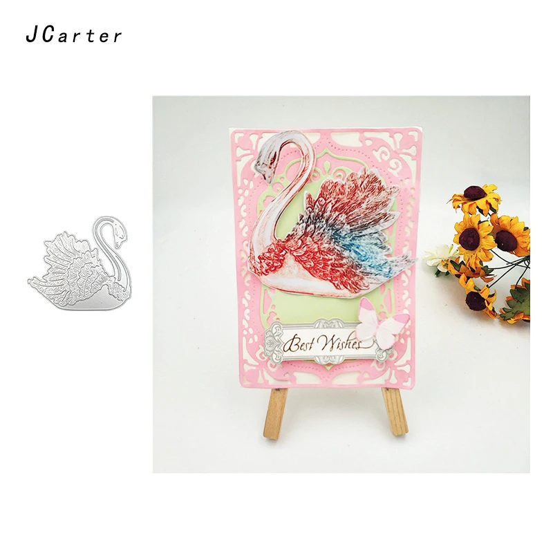 

JC 2019 New Arrival Crystal Swan Metal Cutting Dies for Scrapbooking DIY Embossing Folder Cards Handmade Album Stencil Crafts