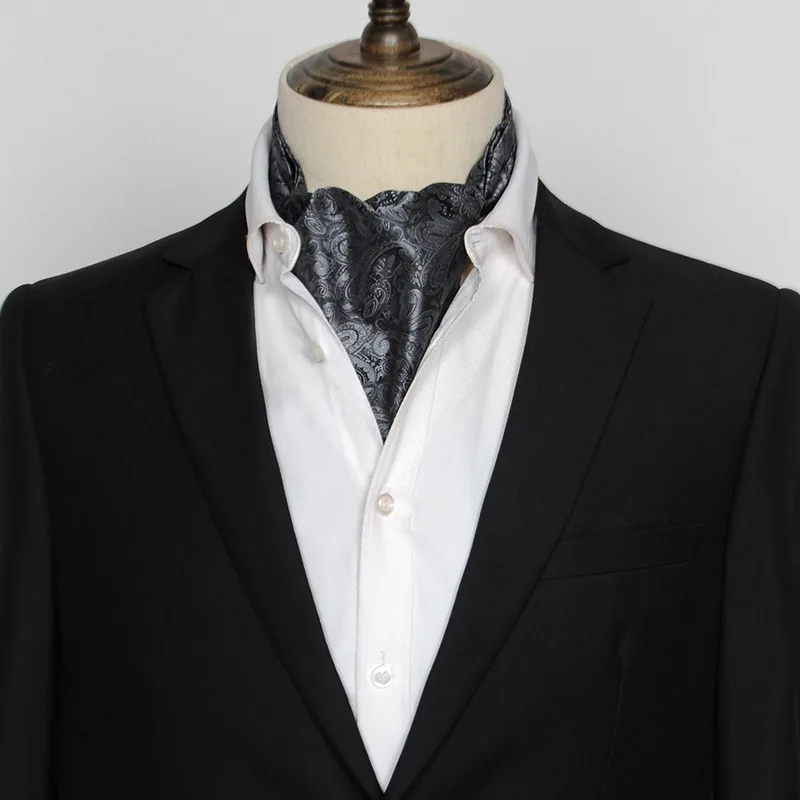 Мужской винтажный Свадебный формальный галстук Ascot Crinkle самостоятельно британский стиль джентльмен полиэстер Пейсли шеи галстук роскошный - Цвет: W0122