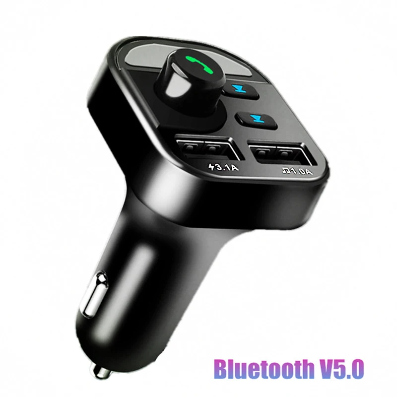 Bluetooth 5,0, fm-передатчик, автомобильный комплект громкой связи, 4.1A, двойной USB, зарядное устройство для телефона, USB, AUX плеер, ЖК-цифровой вольтметр напряжения