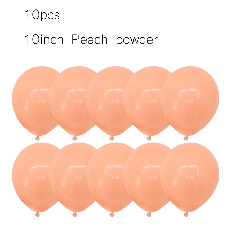 10 шт. кораллово-красный шар персиковый шар Чистый латексный шар для украшения свадебной вечеринки день рождения детский душ принадлежности - Цвет: Peach powder