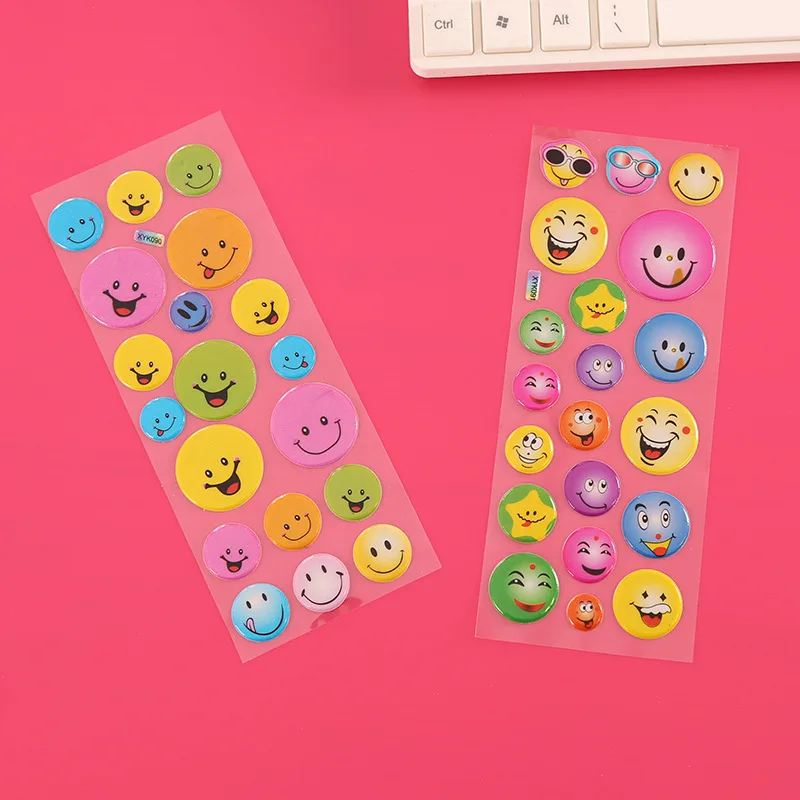 Smiley faceStereoscopic sticker 3D Cartoon Children Stickers Toys Emoji PVC Scrapbook Gifts For Kids