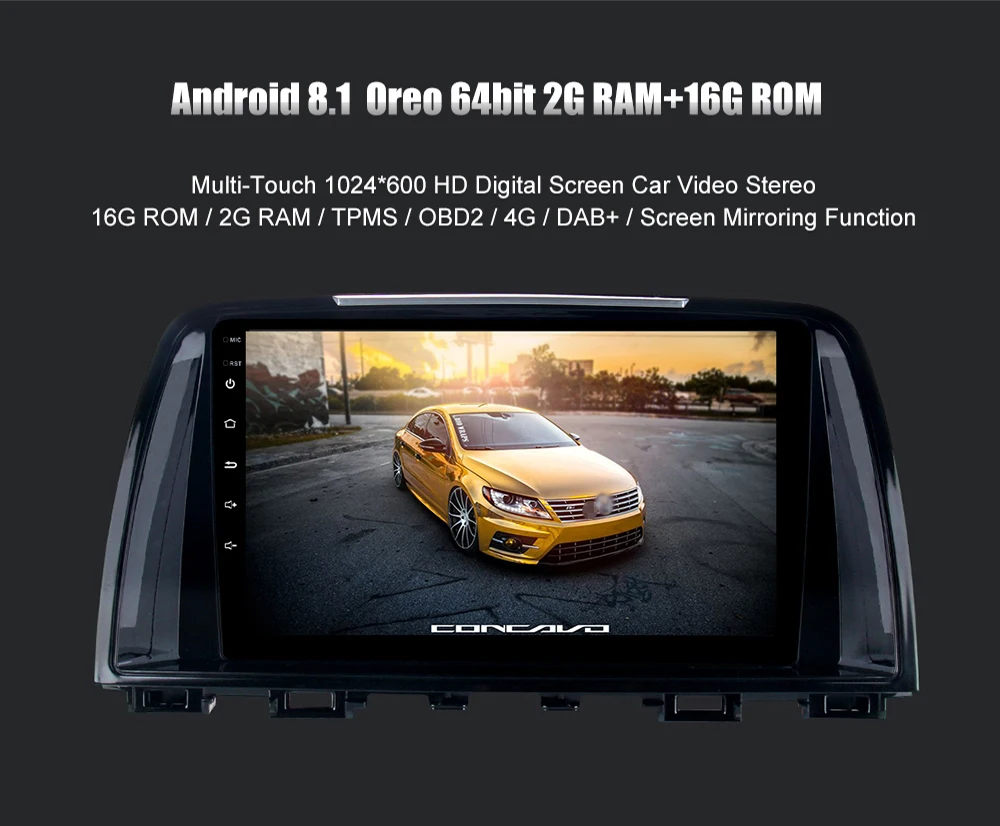 Clearance Dasaita 9 Inch Android Car GPS DVD Player Navi for Mazda 6 Atenza Stereo Autoradio 2013 2014 Bluetooth WIFI Mirror Link DAB+ 4G 4