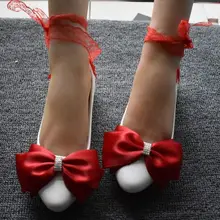 Красные туфли на плоской подошве с бантиком и бантиком; женские туфли для девушек; милые вечерние туфли на плоской подошве с ремешками и шнуровкой; туфли для танцев; церемония банкета