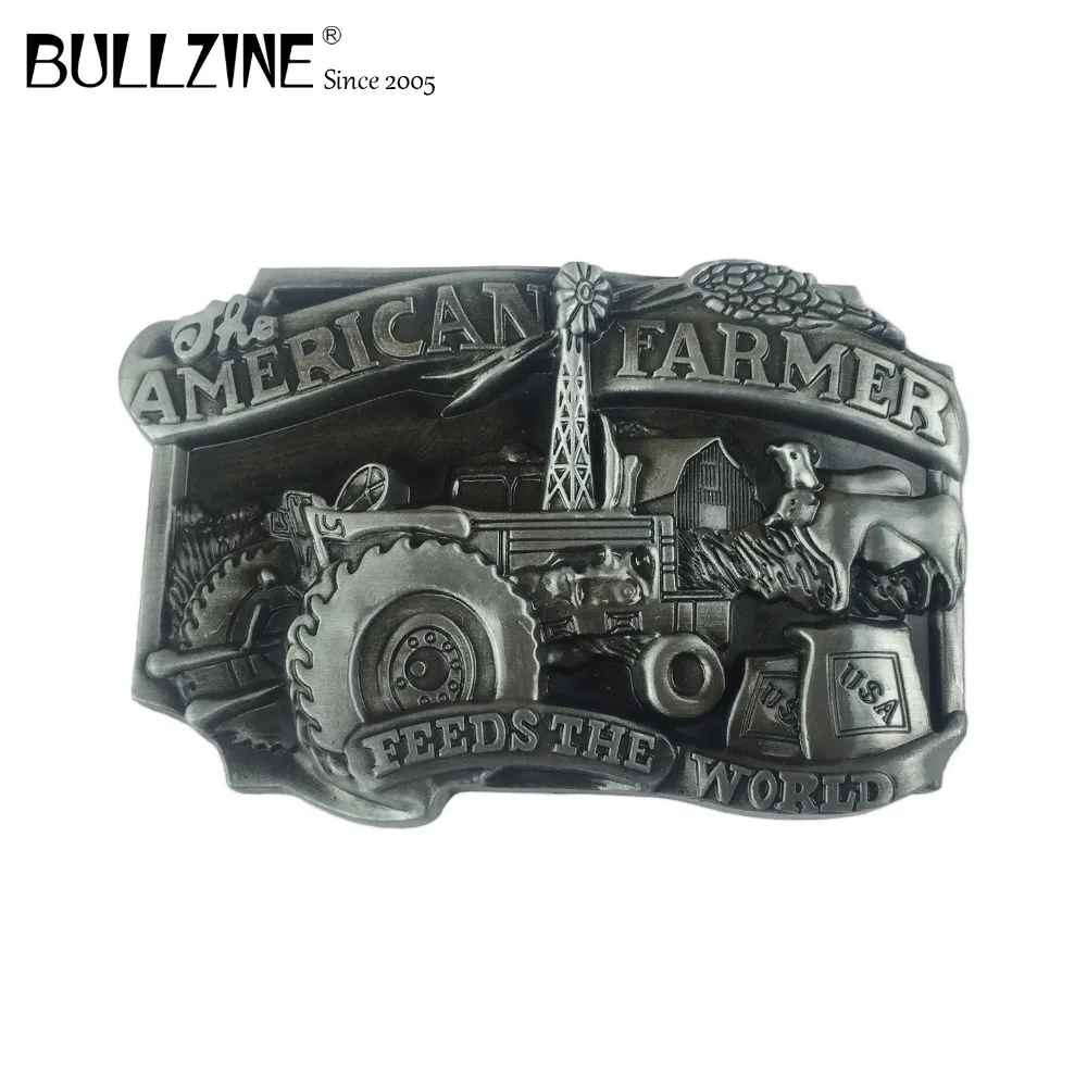 The Bullzine wholesale blank American farmer belt buckle with pewter ...