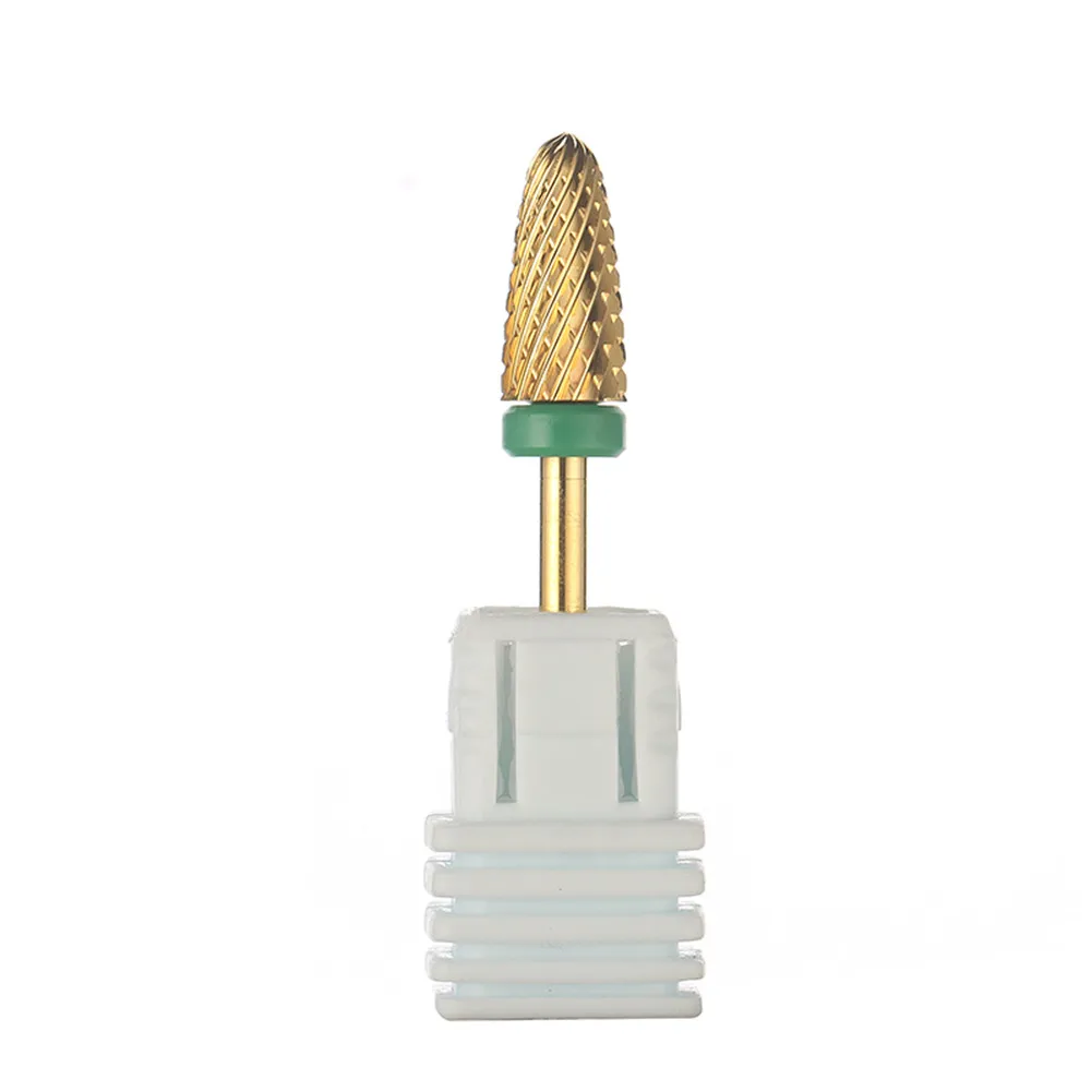 SOTRLO 8 Тип ногтей сверла для электрической дрели маникюрная машина аксессуар Радуга карбид вольфрама керамическая фреза для ногтей - Цвет: Gold Green