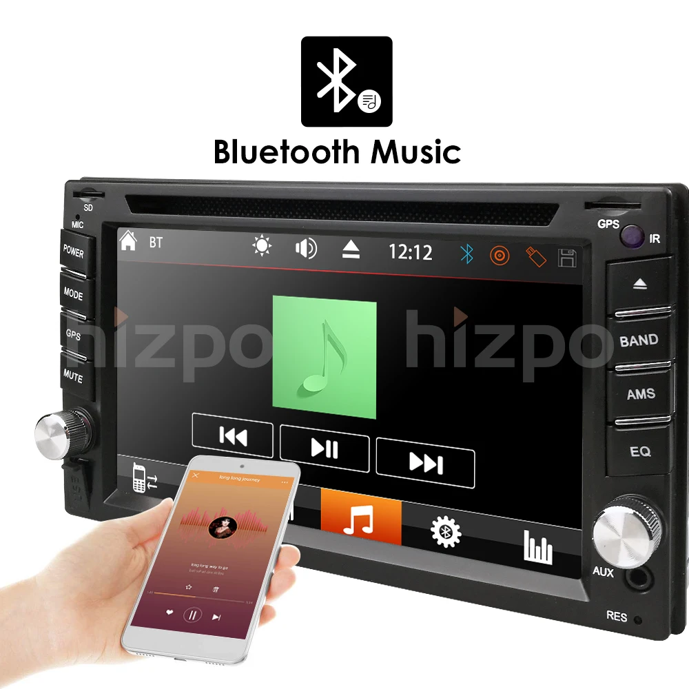 Perfect New! Universal 2Din In Dash Car DVD Player GPS Stereo Radio Touch screen BT USB Mirrorlink RDS 1024*600 SWC DTV Rear View Camera 10