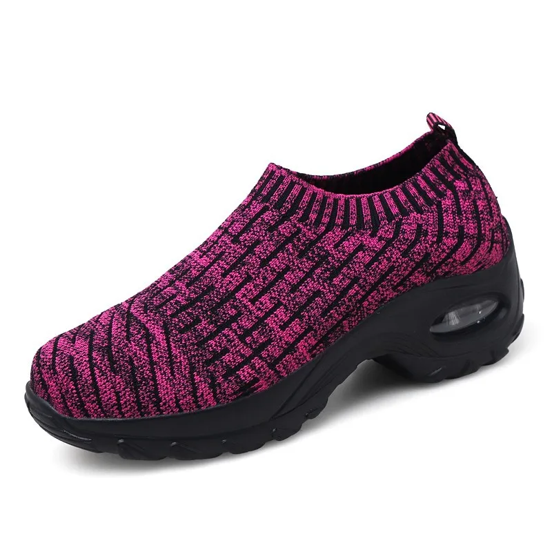 

Spring/Autumn New Women Shoes Flat Platform Shoes Woman Flying Mesh Low Help Stretch Fabric Soft Bottom High Quality Size 35-43