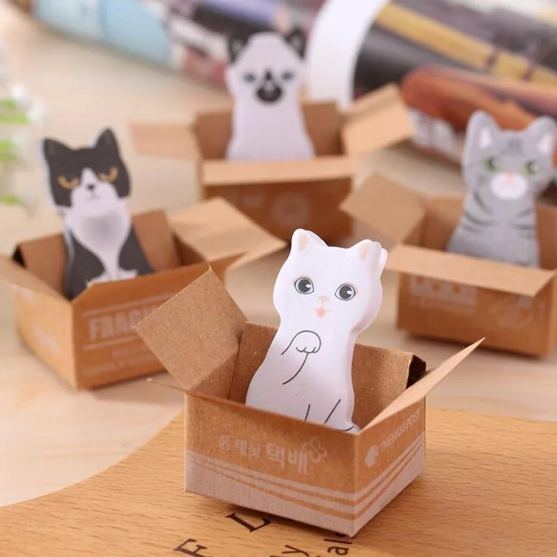 

1pc Cute Carton Cat Sticky Notes Compact Note Pad Folding Note Pad School Stationery Kawaii Memo Autocollants Scrapbooking
