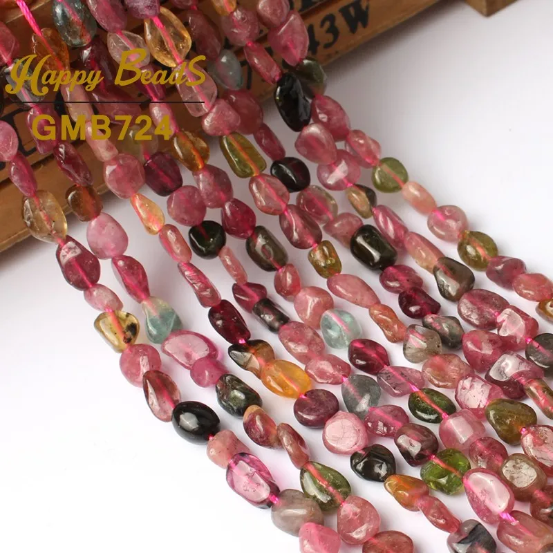 

5-8MM Natural Irregular Colorful Tourmaline Beads High Quality Loose beads For Jewelry Making DIY Bracelet Pendant Necklace 15"