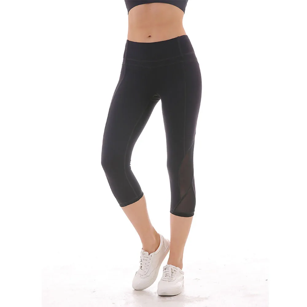 2018 Для женщин летние спортивные леггинсы модные пикантные тонкие удобные Бег active mesh дышащий стрейч фитнес-Штаны женский
