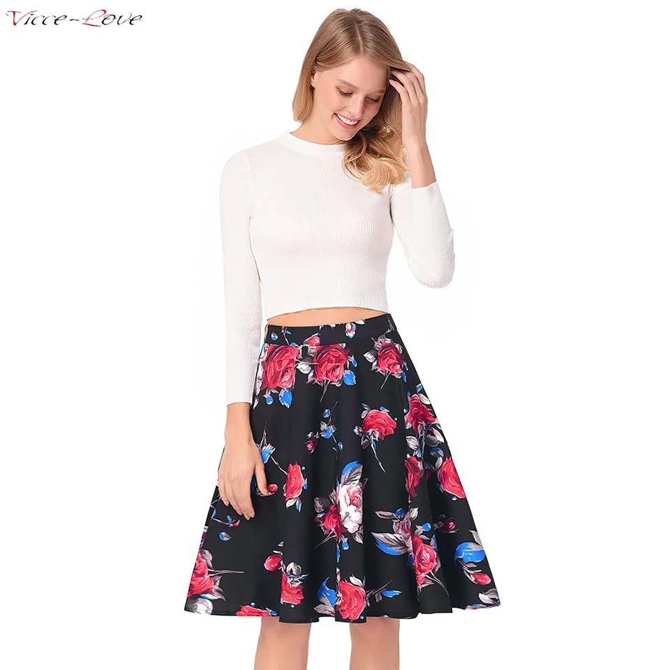 Red Rose Autumn And Winter A Word Skirt 2018 New Half length Skirt Back ...