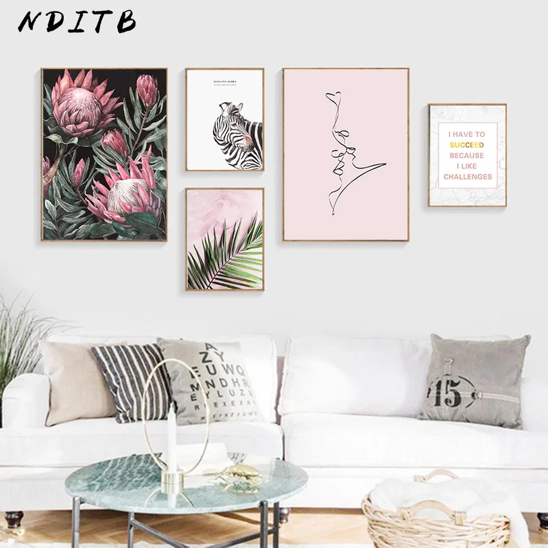 

Flower Leaf Canvas Poster Nordic Art Landscape Decorative Print Wall Painting Wall Picture Scandinavian Living Room Decoration