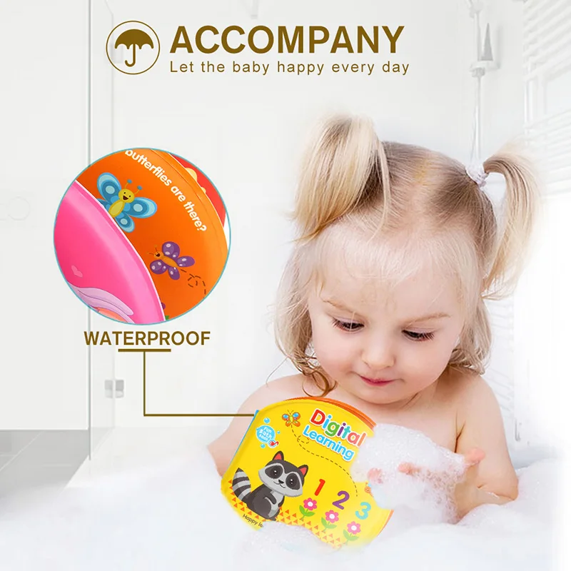 DODOELEPHANT Baby Bath Book Waterproof Toys Learning Animal Bathroom