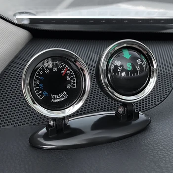 

Car Thermometer Compass Ornament ABS Automobiles Interior Decorative Direction Guide Ball Useful Vehicle Automotive Accessories
